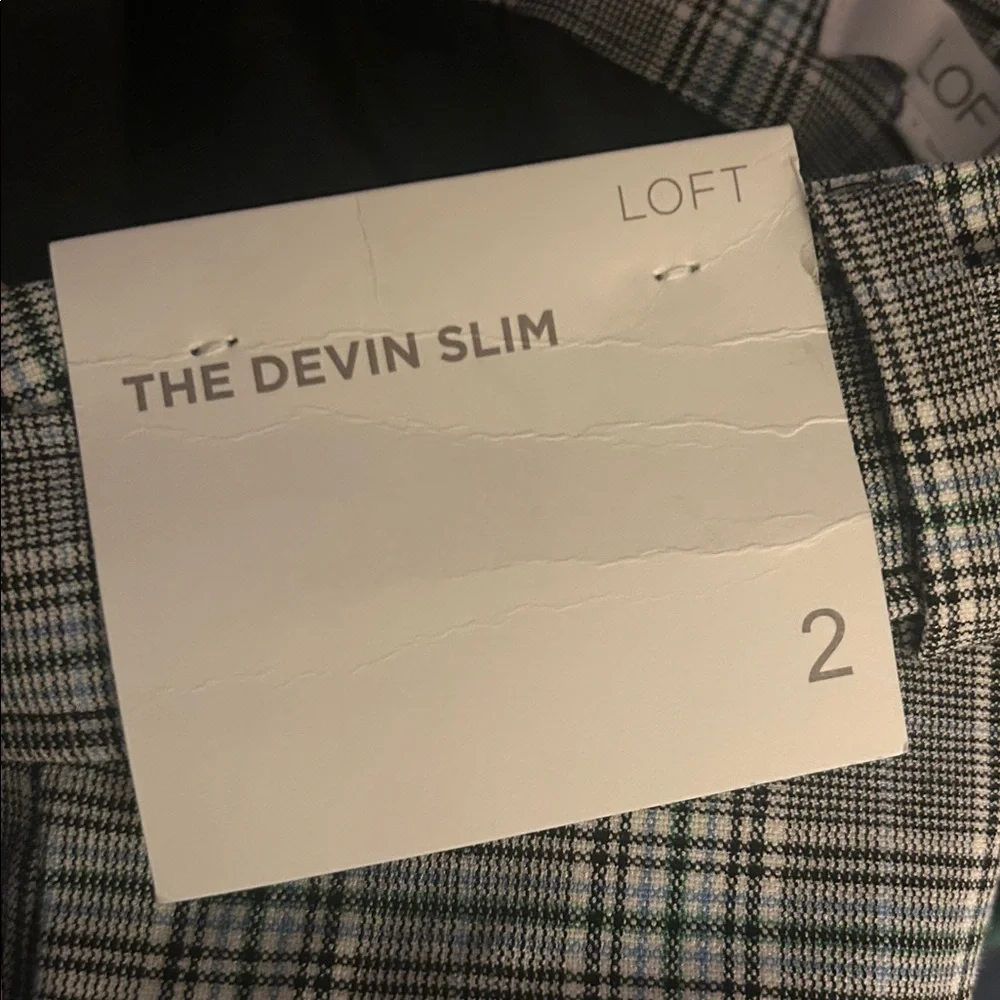 LOFT Tie Waist Devin Slim Pants Plaid - Size 2 NEW NWT - Picture 4 of 6